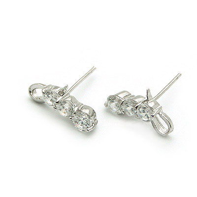 镶锆纯银耳钉