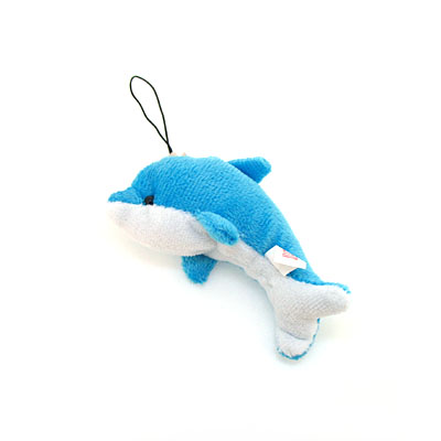 蓝色海豚毛绒小挂件