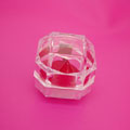 透明红底压克力八角水晶戒指包装盒