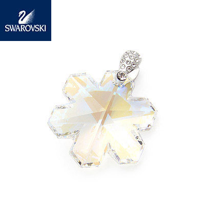 6704TAB施华洛世奇白彩雪花水晶坠
