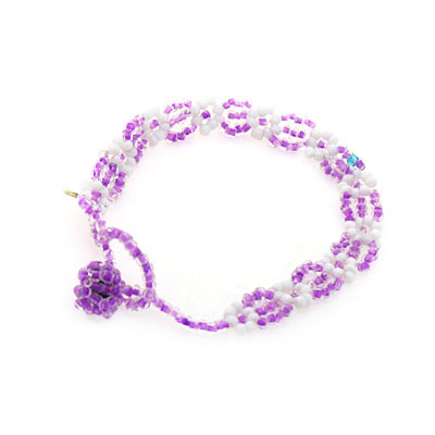 紫色小米珠梅花手链