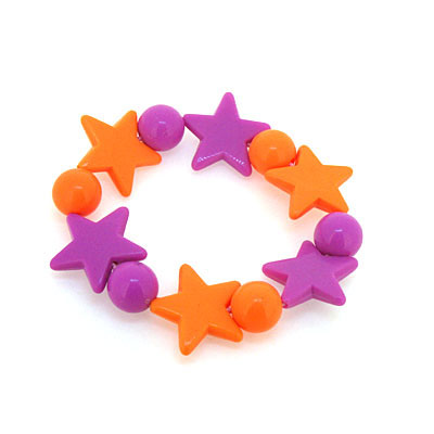 紫橙相间星星手链皮筋
