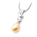 380146珍珠锆石纯银坠