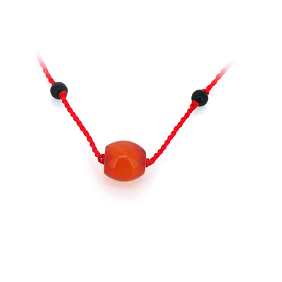 红绳玛瑙珠项链
