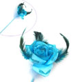 蓝玫瑰羽毛工艺广告笔
