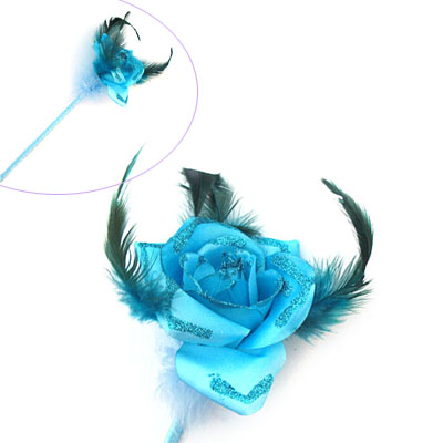 蓝玫瑰羽毛工艺广告笔