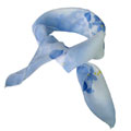 蓝色小花朵春季丝巾