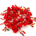 火红玫瑰花系列软陶手机链