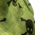 绿色韩式骷髅骨图案个性围巾