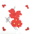 红色流行碎花丝巾蝴蝶结