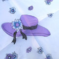 紫色小花帽两元流行方丝巾