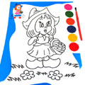 蘑菇小女孩双面大号水彩学习画