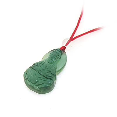 绿水晶观音红绳项链
