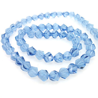蓝色不规则国产水晶珠DIY手工珠子批发10mm