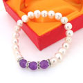 紫水晶珍珠手链
