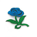 蓝色玫瑰花布贴个性贴饰