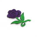 紫色玫瑰花创意布贴衣服包包贴饰