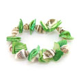 绿色贝壳片小海螺手链