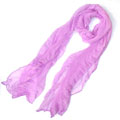 浅紫弹力丝时尚长款围巾