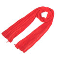 大红火热丝质长围巾