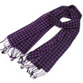 韩版明星款新款紫色千鸟格长方巾