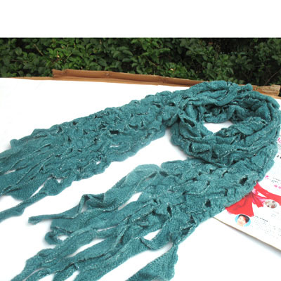 毛线镂空双层毛线长围巾