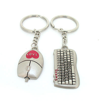 鼠标键盘情侣钥匙手机挂件