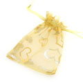 黄色心形图案礼品包装袋/小首饰袋喜糖袋