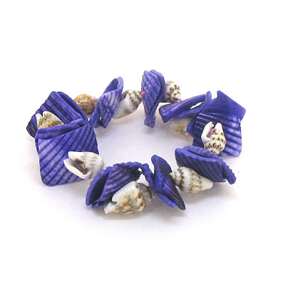 紫色贝片间小海螺饰品贝壳手链批发