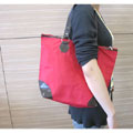 外贸余单简单高贵红色大方环保包大容量单肩包