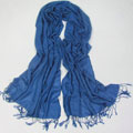 超质感深蓝色仿羊绒纯色秋冬保暖超长围巾披肩