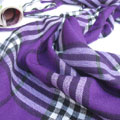 紫色格子三角巾长流苏保暖时尚韩版三角巾