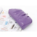 品牌余单优雅紫罗兰手拿包化妆包/高性价比亮面褶皱收纳包
