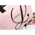 Loewe潮牌粉色帆布手提手拎包/浪漫女人心淡粉小便当包