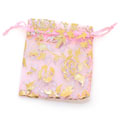 粉色玫瑰花图案首饰袋小号包装袋礼品袋